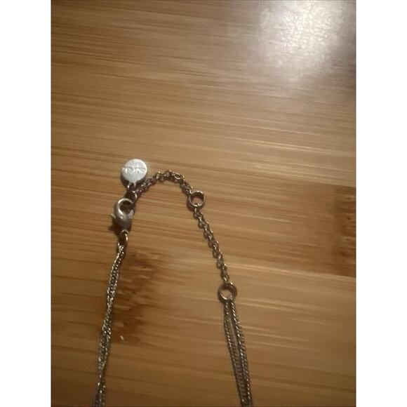 Stella And Dot Grey Crystal Necklace minimalist feminine sparkle vintage signed - Picture 3 of 3